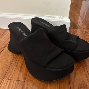 Jeffrey Campbell Black Elevated Mules